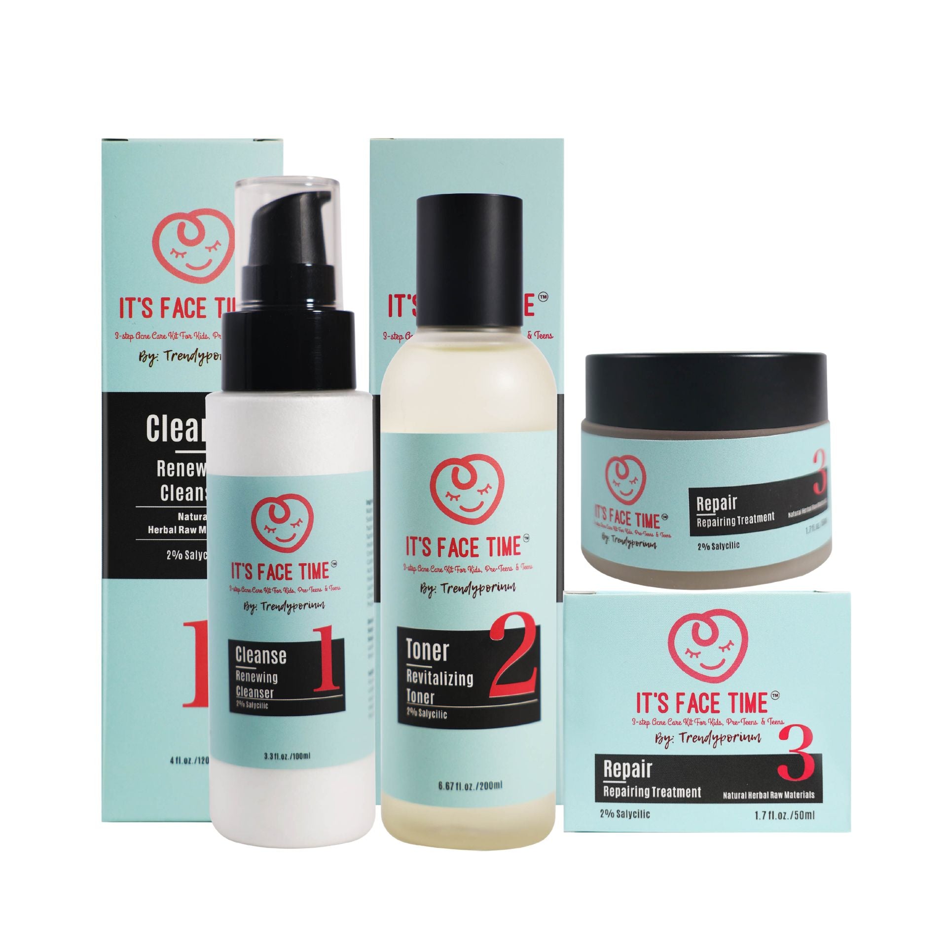 It’s Face Time™ 3-Step Acne Care Kit for Kids, Pre-Teens & Teens